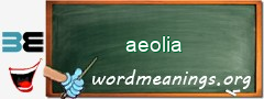 WordMeaning blackboard for aeolia